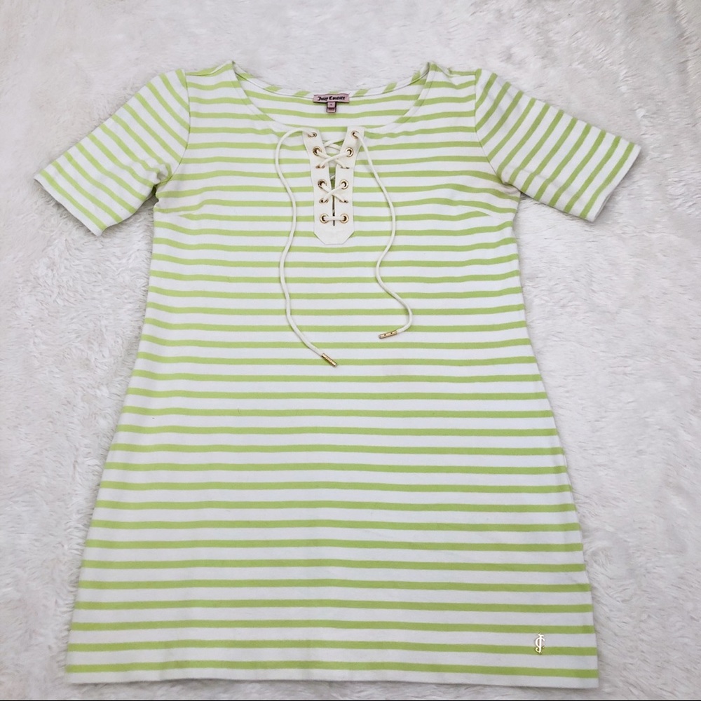 Juicy Couture lace up striped shift dress